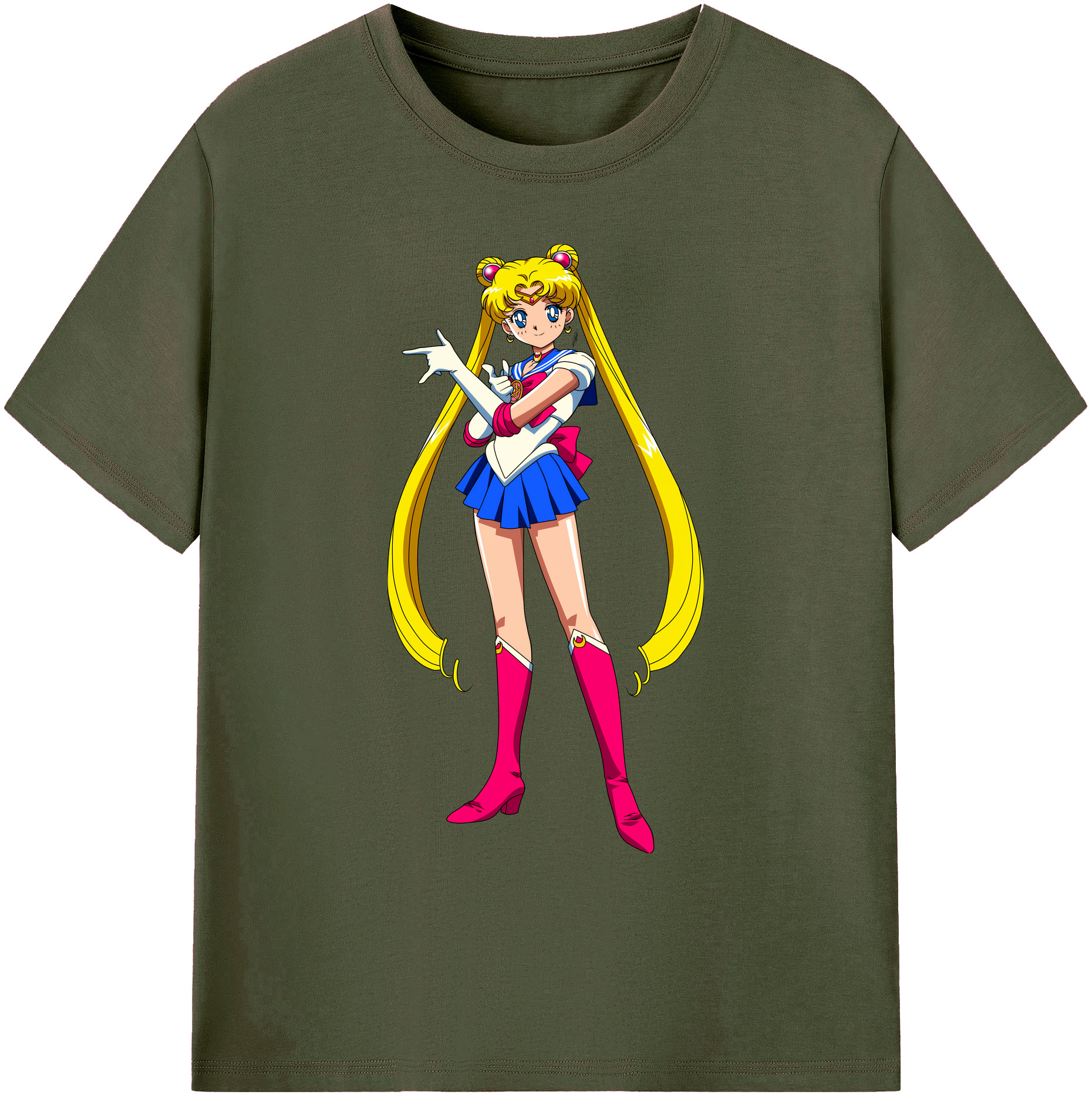 （画像用） 美少女戦士セーラームーン 月野 うさぎ つきの うさぎ Sailor Moon Tsukino Usagi 綿100％ メンズ半袖Tシャツ｜肌触りやわらか＆通気性